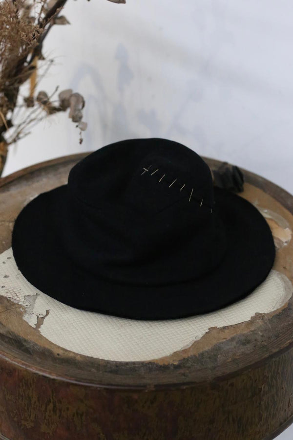 m.a+ Handmade Hat Collection Italy Deconstructed MA-AW308-HEI Black AW308/S WSF PM1000